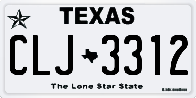 TX license plate CLJ3312