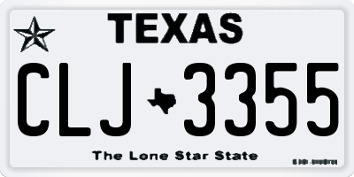 TX license plate CLJ3355