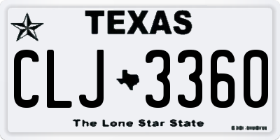 TX license plate CLJ3360