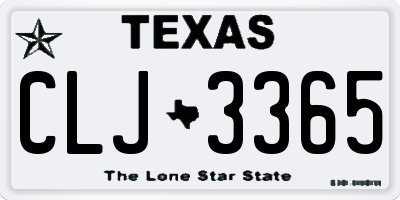 TX license plate CLJ3365