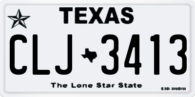 TX license plate CLJ3413