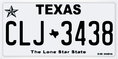 TX license plate CLJ3438
