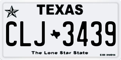TX license plate CLJ3439