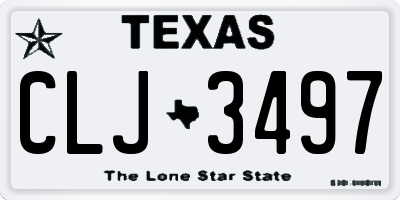 TX license plate CLJ3497