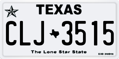 TX license plate CLJ3515