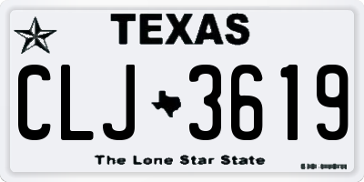 TX license plate CLJ3619