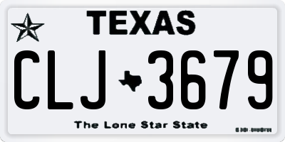 TX license plate CLJ3679