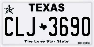TX license plate CLJ3690