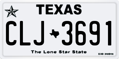 TX license plate CLJ3691