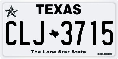 TX license plate CLJ3715