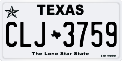 TX license plate CLJ3759