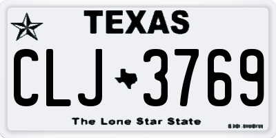 TX license plate CLJ3769