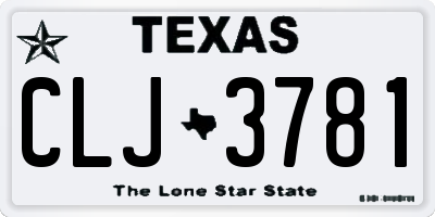 TX license plate CLJ3781