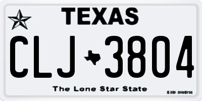 TX license plate CLJ3804