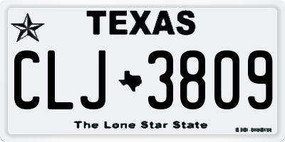 TX license plate CLJ3809