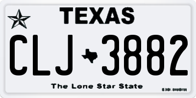 TX license plate CLJ3882