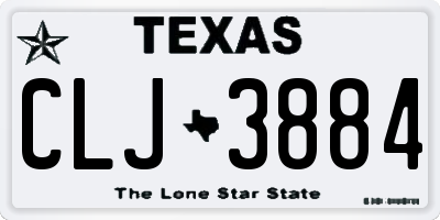 TX license plate CLJ3884