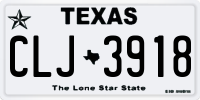 TX license plate CLJ3918