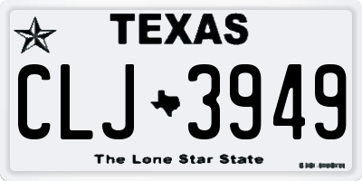 TX license plate CLJ3949
