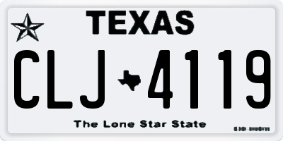 TX license plate CLJ4119