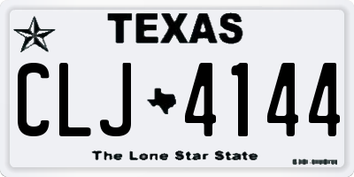 TX license plate CLJ4144