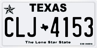 TX license plate CLJ4153