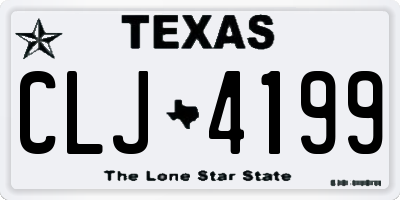 TX license plate CLJ4199