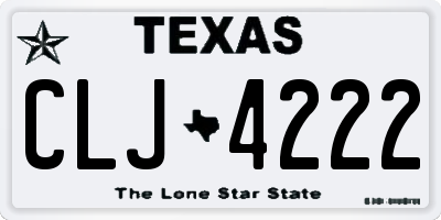 TX license plate CLJ4222