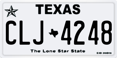 TX license plate CLJ4248
