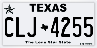 TX license plate CLJ4255