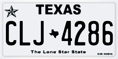TX license plate CLJ4286