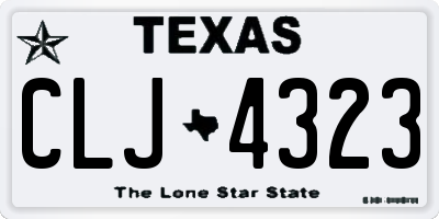 TX license plate CLJ4323