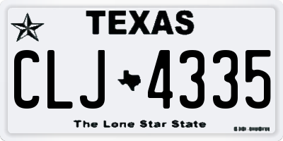 TX license plate CLJ4335