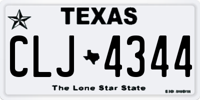 TX license plate CLJ4344