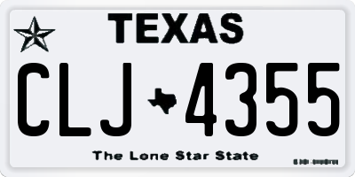 TX license plate CLJ4355