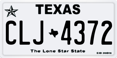 TX license plate CLJ4372