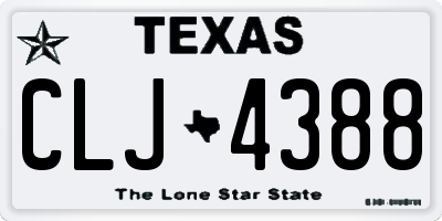 TX license plate CLJ4388