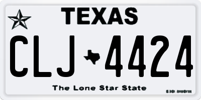 TX license plate CLJ4424