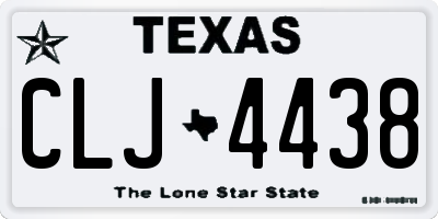 TX license plate CLJ4438