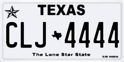 TX license plate CLJ4444