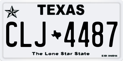 TX license plate CLJ4487