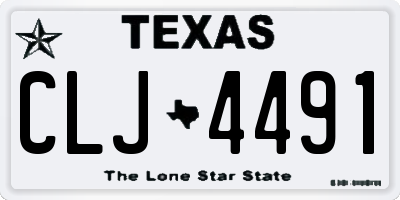 TX license plate CLJ4491
