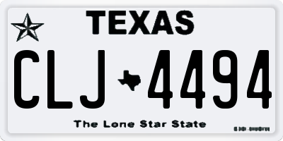 TX license plate CLJ4494