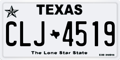 TX license plate CLJ4519
