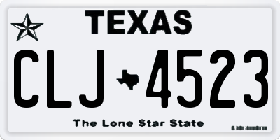 TX license plate CLJ4523