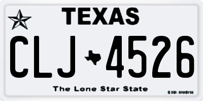 TX license plate CLJ4526