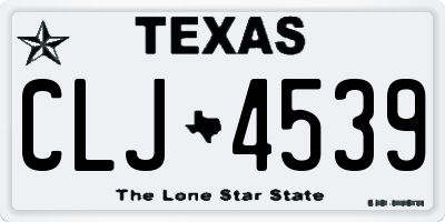TX license plate CLJ4539
