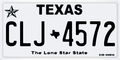 TX license plate CLJ4572