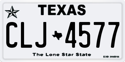 TX license plate CLJ4577