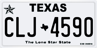 TX license plate CLJ4590